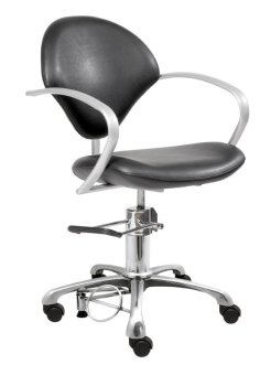BS Paris C sz bewegl. Rückenlehne/Rollen/ Stopper sz new Fb.33 Styling chair "Paris C", moveable back rest, castors/stopper, bla 